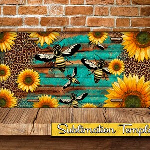 Bee License Plate Sublimation Design, Bee Png, Bee License Plate Sublimation Png, Bees License Plate Sublimation Template,Bees Png, Bees Png