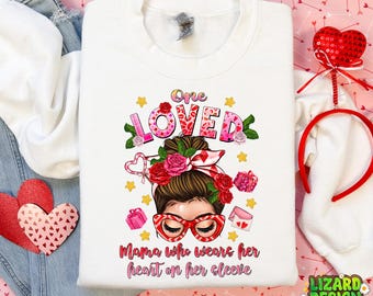 Moño desordenado afro de San Valentín PNG, moño desordenado amado PNG, sublimación PNG amada, amor rosa PNG, amor de moño desordenado PNG, amor de mamá PNG