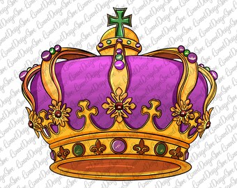 Mardi Gras Crown Png File, Hand Drawing, Mardi Gras PNG Design, Happy Mardi Gras, Sublimation Design, Digital Download