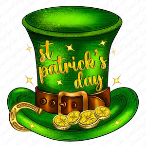 St. Patrick&#39;s Day Hat Png Sublimation Design, Saint Patrick hat PNG,  St Patricks Day Digital Download, Leprechaun png image download