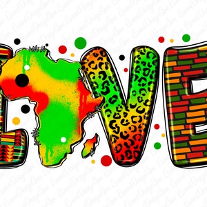 Liebe Afrika Karte Png Sublimationsdesign Download, 1865 vibes Png, Schwarze Geschichte Monat Png, Juneteenth Png, sublimieren Designs Download