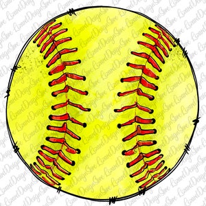 Softball Sublimation PNG Design, Softball  Design, Sublimation Softball  PNG, Hand Drawn, Sublimation Design Download, Digital Download