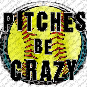 Pitches Be Crazy Sublimation Design PNG, Pitches PNG, Softball Png, Leopard Baseball Design, Sport PNG, Baseball png, Digital Download