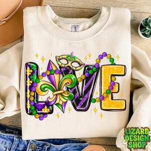 Mardi gras d&#39;amour png, fleur de lys png, paillettes png, coquette de Mardi gras, png pour gâteau des rois, png d&#39;écrevisses de Louisiane, sublimation