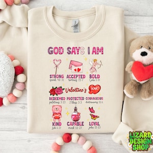 God Says I Am Valentine Png, Christian Valentine png, Jesus Valentine png, Bible Verse png, Retro Valentine png, Digital Download PNG,
