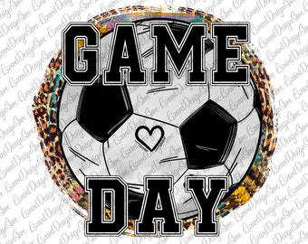 Giorno della partita di calcio PNG, Design del giorno della partita di calcio leopardo, Giorno della partita Png, Design a sublimazione, Download digitale