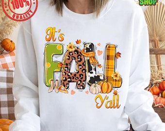 It'is Fall Y'all Png, Fall Png, Halloween Design, Fall Design Png, Halloween Clipart PNG, Pumpkin Png, Sublimation Design Download, Png File