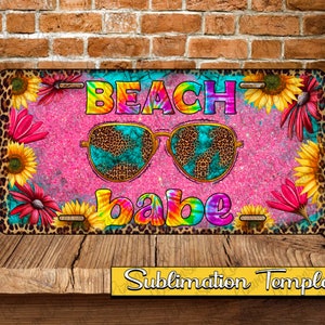Beach Babe License Plate Png, Summer Beach License Plate Png, License Plate Png Digital Downloads, Sublimation License Plate Png