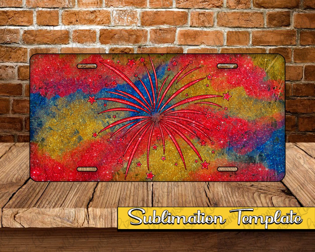 Firework License Plate Png, America License Plate Png, 4th of July