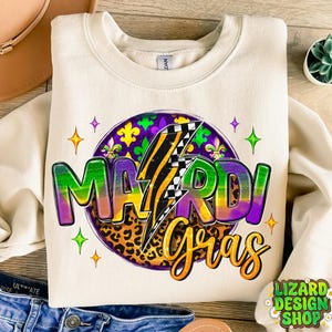 Mardi Gras foudre png téléchargement de conception de sublimation, joyeux Mardi Gras png, western Mardi Gras png, sublimation de conceptions à télécharger