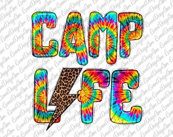 Camp Life Tie Dye Png, Camp Fire Png, Camp Life Sublimation Png, Tye Dye Png, Camping Sublimation, Camping Clipart, Instant Download