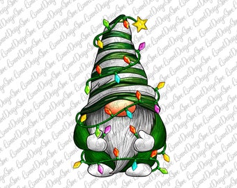 Christmas Green Gnome Png, Gnomes Design, Christmas Sublimation,Christmas Png File,Christmas Gnomes Png, Gnomes Png, Sublimation Design