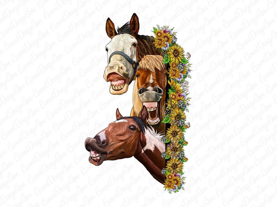 Sunflowers and Horses Png Sublimation Design Download,western Horse Png