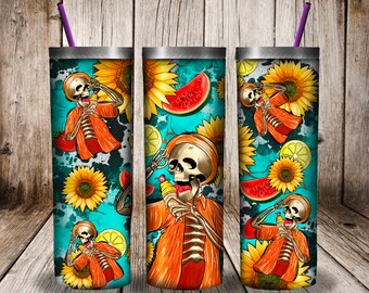 Sunflower Skeleton Tumbler Png - Etsy