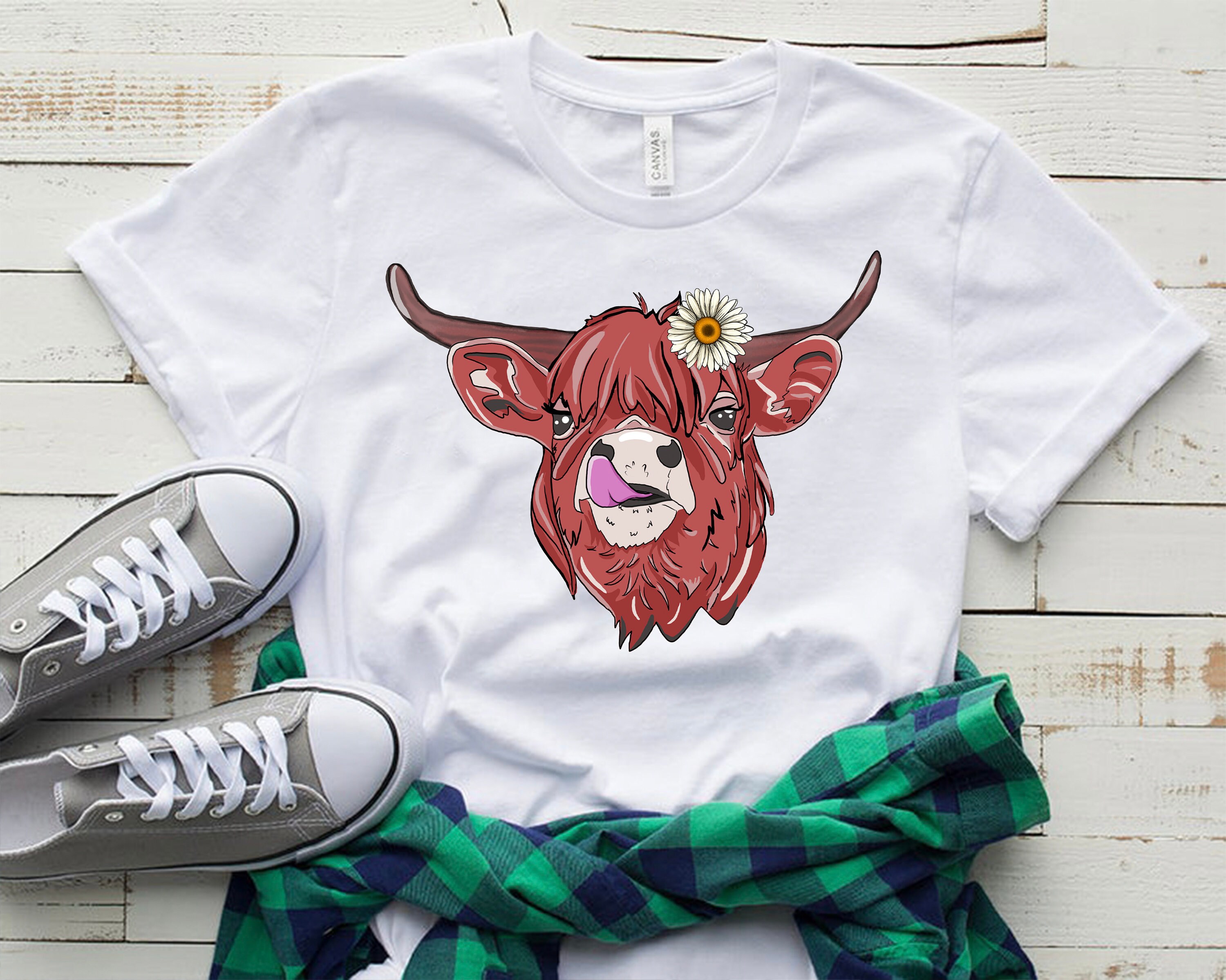 Highland Cow Png Watercolor Highland Floral Cow Hand Drawn - Etsy