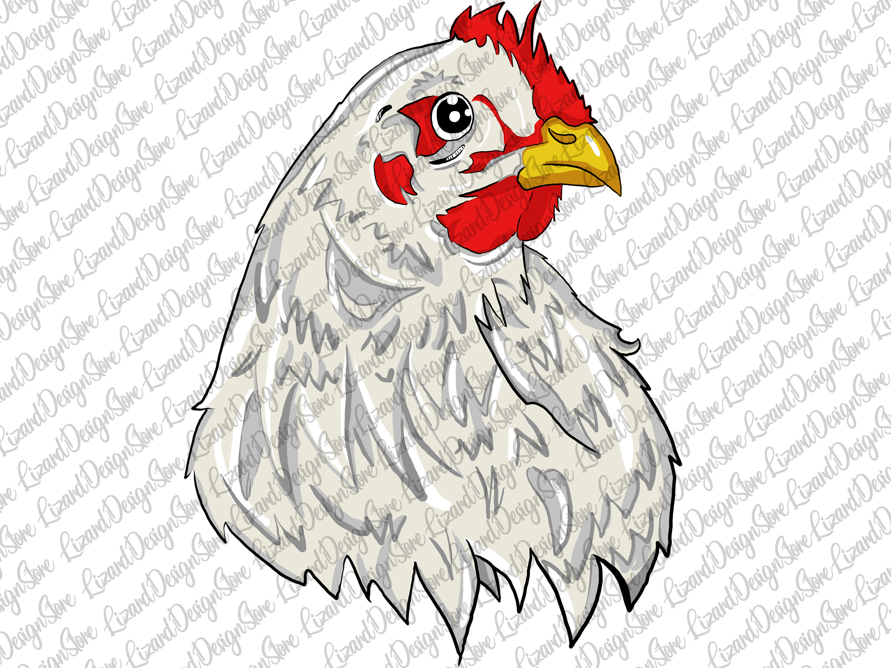 Aquarell Huhn Png Huhn Kopf Design Handzeichnung Huhn Png | Etsy