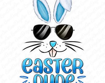 Easter Dude Png, Easter Png, Cool Bunny Png, Sunglasses Bunny Png, Hipster Bunny Png, Boys Easter Png, Sassy Easter Png, Retro Easter