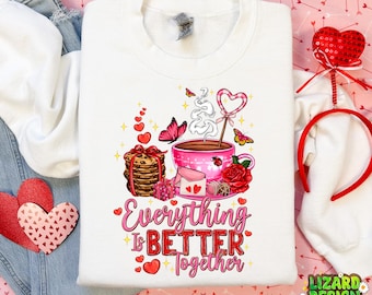 Everything Is Better Together Png,Valentines Day Heart Png, Brushstroke Valentines Png, Retro Valentine Png, Pink, Love Png, Girls Valentine