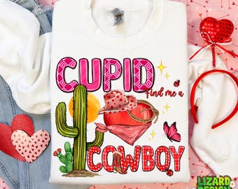 Cupido Encuéntrame un Vaquero PNG, Diseño Divertido de Sublimación de San Valentín PNG, Vaquero de San Valentín PNG, Día de San Valentín PNG, San Valentín Occidental PNG