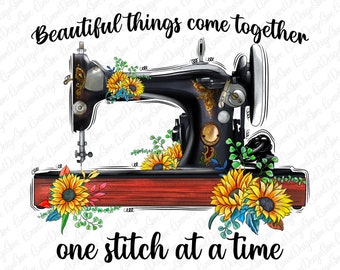 Beautiful Things Come Together One Stitch At A Time png sublimation design download,Sunflower Png,stitch ,Sunflower stitch,Digital Download