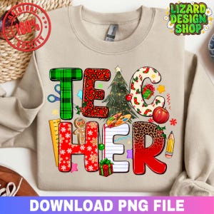 Teacher Christmas Png, Love Christmas Teacher, Teacher Christmas Png, Christmas Teach Png, Christmas Gift For Teacher, Merry Christmas Png