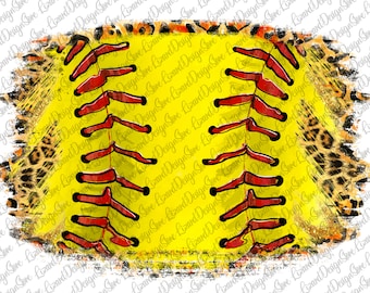 Leopard Distressed Softball Splash Frame, oftball Background, Background PNG Design , Softball Design, Sublimation Design