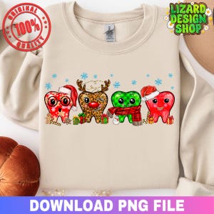 Cute Christmas Dentist Tooth Png, Funny Dental Christmas Png, Christmas Tooth Png, Dental Sublimation,Christmas Dentist Printable Image
