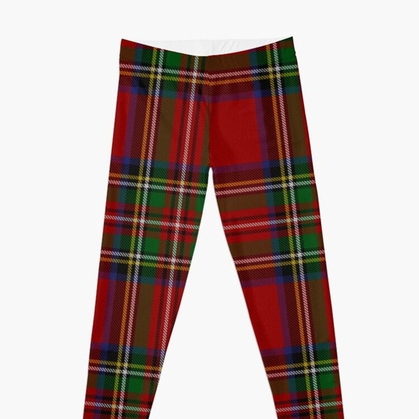 Royal Stewart Tartan Clan Leggings for Women Girls, Tartan Plaid Leggings,  Plaid Pattern Leggings, Christmas Pattern Legging