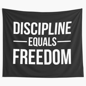 Discipline Equals Freedom Wall Tapestry, Gym Wall Hanging, Bodybuilding Motivational Wall Tapestry