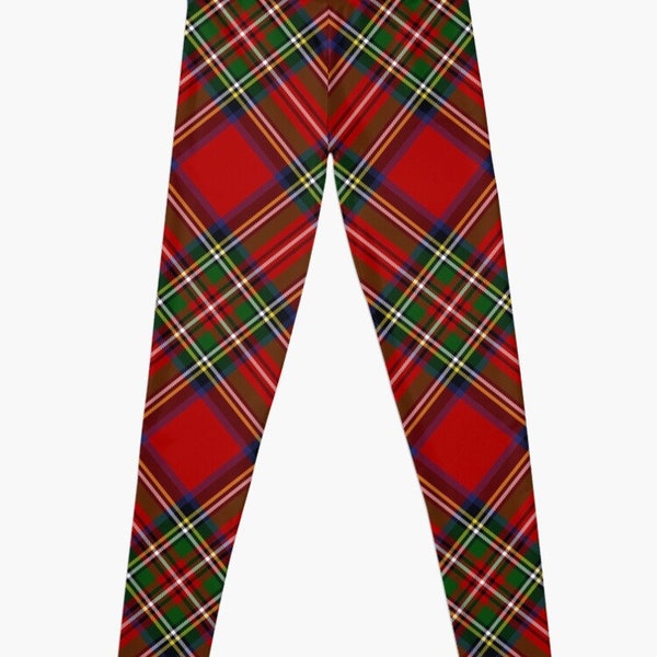 Tartan Scottish Royal Stewart Red Plaids Pattern Women Leggings