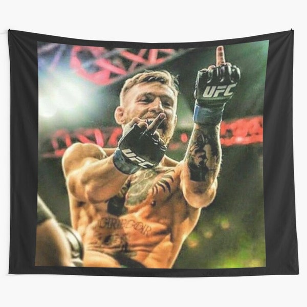 Conor McGregor Middle Finger Design Tapestry, Conor McGregor Boxing Wall Tapestry