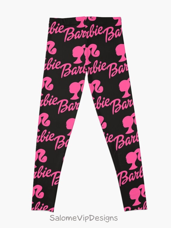 Barbie Pink Pattern Leggings for Women Girls, Barbie Collage Leggings 