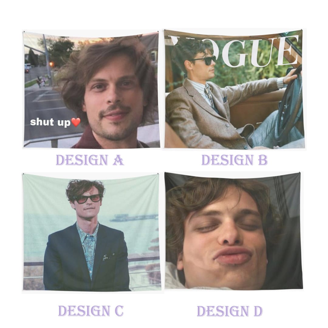 Matthew Gray Gubler Meme Wall Tapestry, Matthew Gray Kiss Tapestry