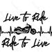 Live to Ride EKG, SVG DXF, Etc - Etsy