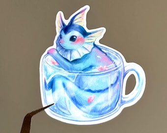 Vaporeon | eeveelutions holographic waterproof vinyl sticker