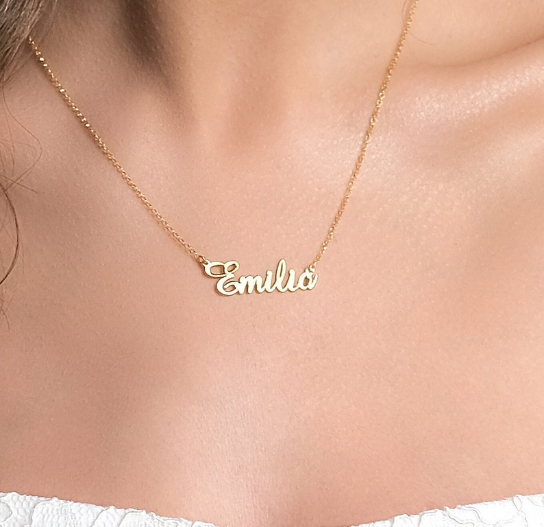 Custom Name Necklace, Cursive Name Necklace, Silver Name Necklace, Necklace for Women, Personalised Jewellery, Gift for Her, Bridesmaid Gift Font 2