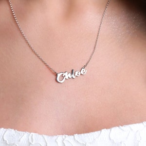 Custom Name Necklace, Cursive Name Necklace, Silver Name Necklace, Necklace for Women, Personalised Jewellery, Gift for Her, Bridesmaid Gift Font 9