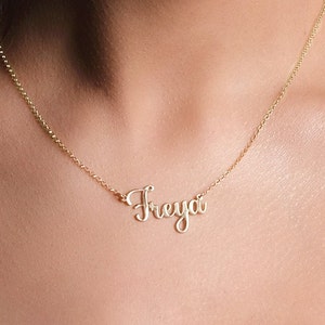 Custom Name Necklace, Cursive Name Necklace, Silver Name Necklace, Necklace for Women, Personalised Jewellery, Gift for Her, Bridesmaid Gift Font 1