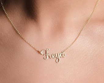 Aangepaste naam ketting, cursieve naam ketting, zilveren naam ketting, ketting voor vrouwen, gepersonaliseerde sieraden, cadeau voor haar, bruidsmeisje cadeau