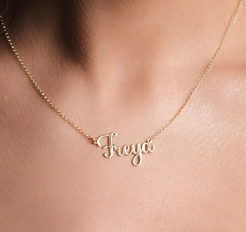 Custom Name Necklace, Cursive Name Necklace, Silver Name Necklace, Necklace for Women, Personalised Jewellery, Gift for Her, Bridesmaid Gift Font 1