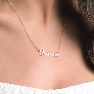 Custom Name Necklace, Cursive Name Necklace, Silver Name Necklace, Necklace for Women, Personalised Jewellery, Gift for Her, Bridesmaid Gift Font 6