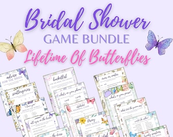 Bridal Shower Game Bundle | Lifetime of Butterflies | Print Out