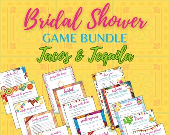 Bridal Shower Party Game Bundle | Tacos and Tequila | Fiesta | Print Out