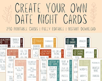 Date Night Cards Ideas For Couples This Or That Surprise Mystery Create Editable Printable