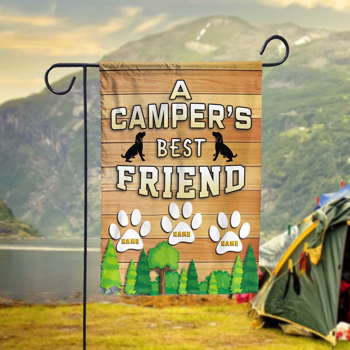 Personalized Camping Flag A Camper's Best Friend Flag Etsy