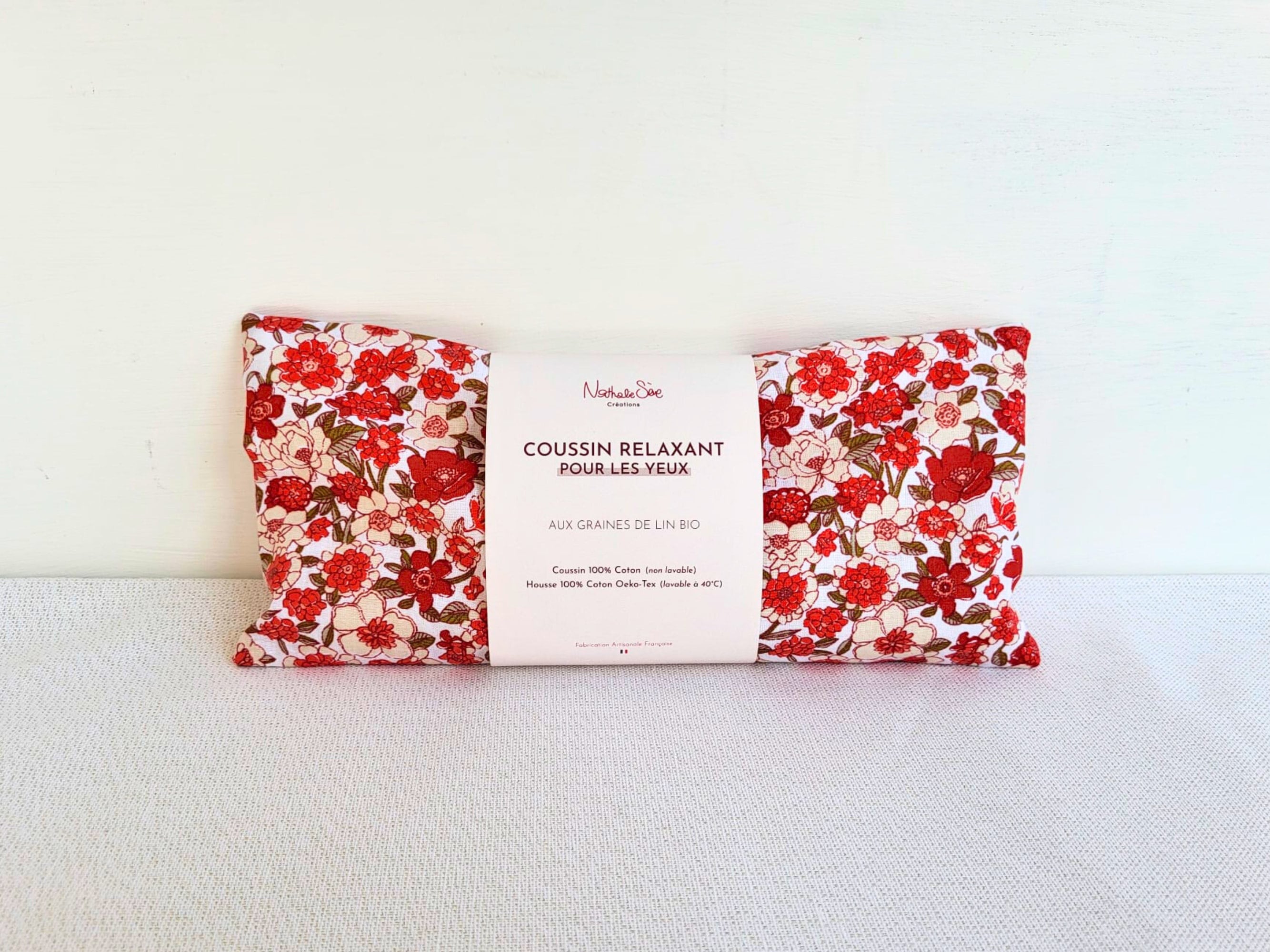 Bouillotte Micro-ondes Graines De Lin Et Lavande BIO Rouge - 30x20cm Made In France