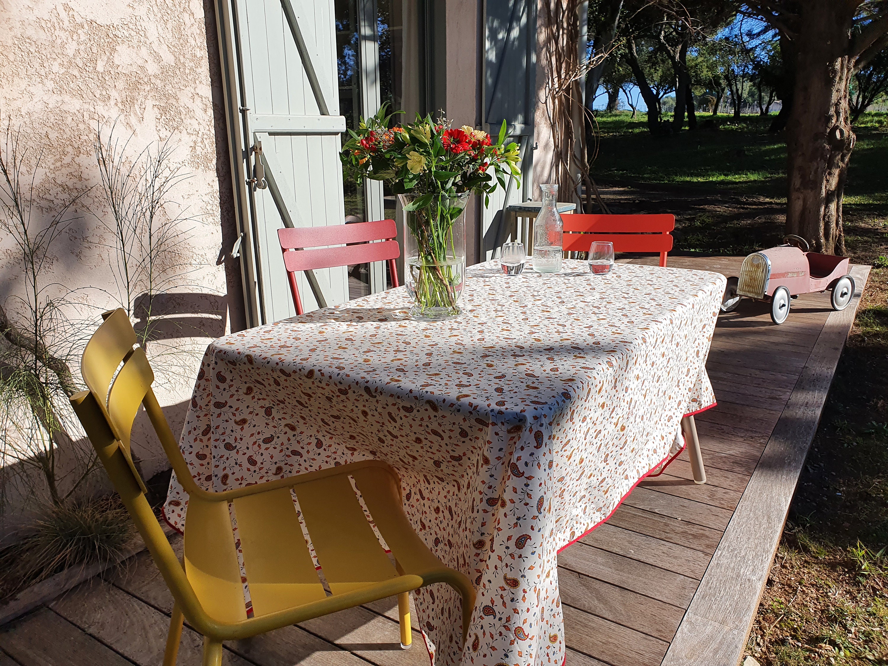 Nappe en Tissu Provencal/Décoration de Table Style Français /Nappe Pour Le Jardin/ Nappe L'intérieur