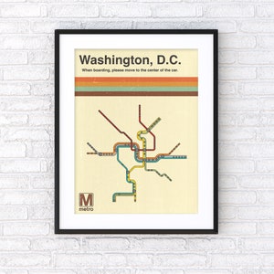 Washington, D.C. | Retro Inspiriert | U-Bahn Karte DMV Digital Poster Print [DIGITAL DOWNLOAD]