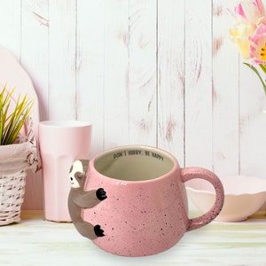 Sloth Coffee Mug Ceramic, Coworker Gift for Sloth Lover, Fun Sloth Gift- 18.6oz