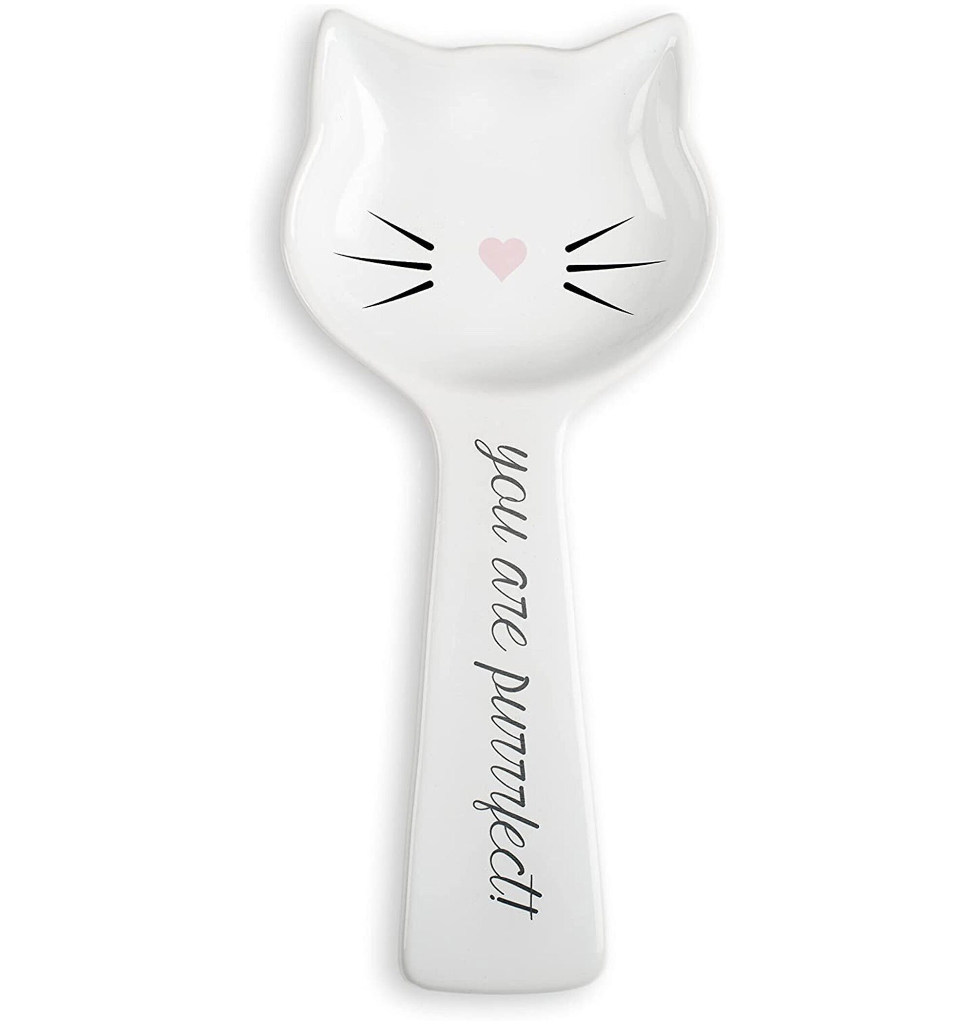 Cat Spoon Rest White Ceramic Spoon Rest Cat Tray Spoon Rest Etsy